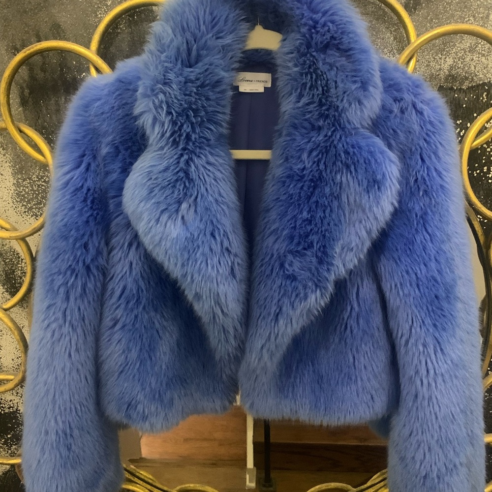 Blue Faux Fur Jacket